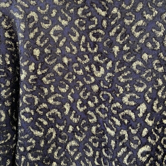 Zara Knit Navy and Gold Leopard Print Sweater - Picture 7 of 7